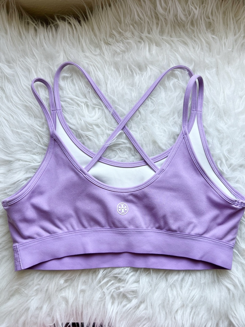 Tory Burch Lilac Strappy Sports Bra